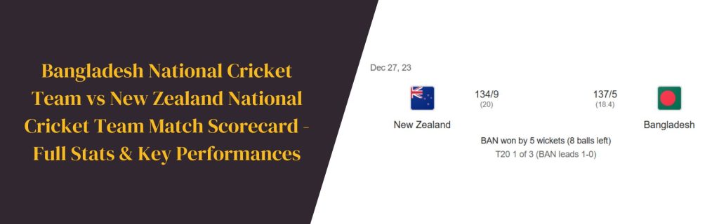 Bangladesh National Cricket Team vs New Zealand National Cricket Team Match Scorecard