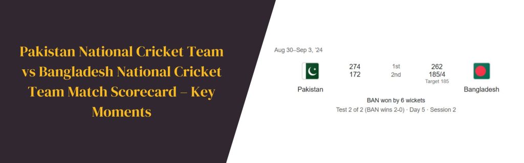 Pakistan National Cricket Team vs Bangladesh National Cricket Team Match Scorecard