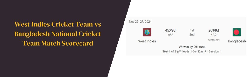West Indies Cricket Team vs Bangladesh National Cricket Team Match Scorecard
